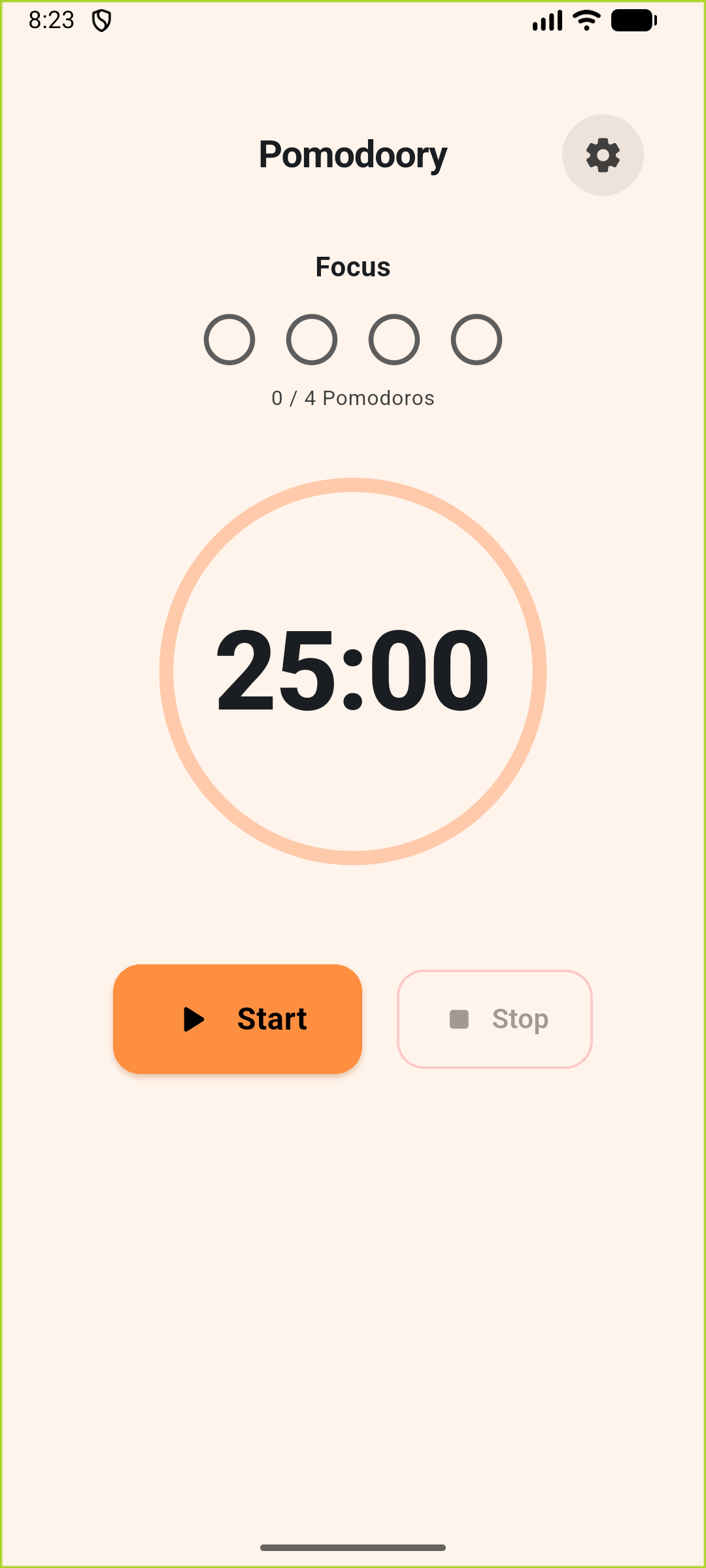 Pomodoory screenshot