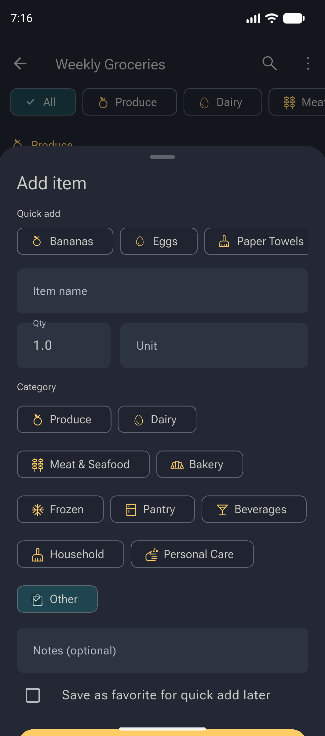 Add item